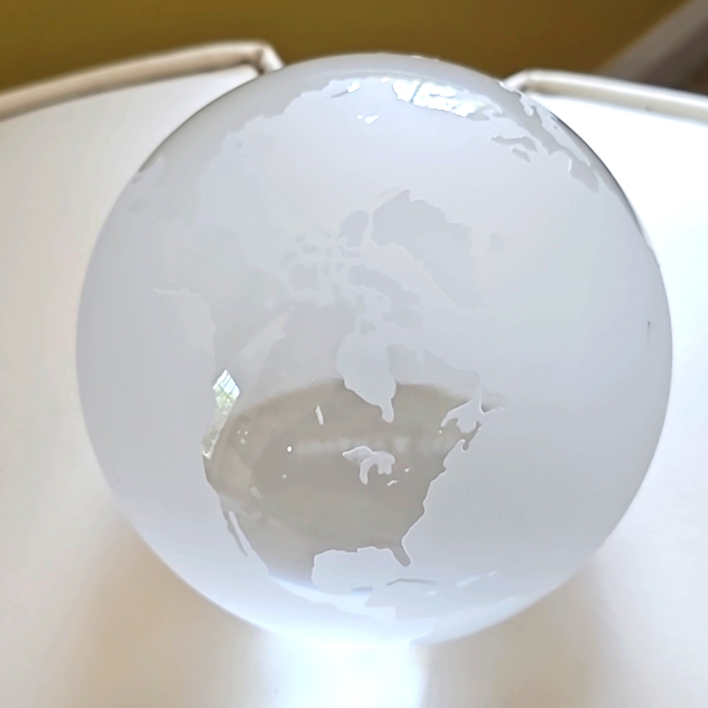 Tiffany and Co 1990's Globe Paperweight Approx 4 inches in diameter